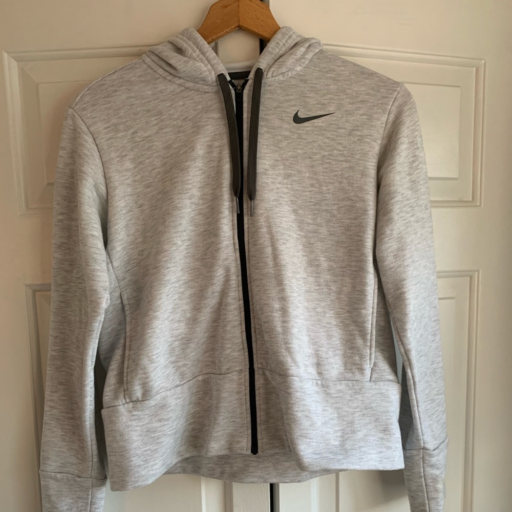 Nike Dri Fit Hoodie Gray Zip-Up Women’s Sweatshirt